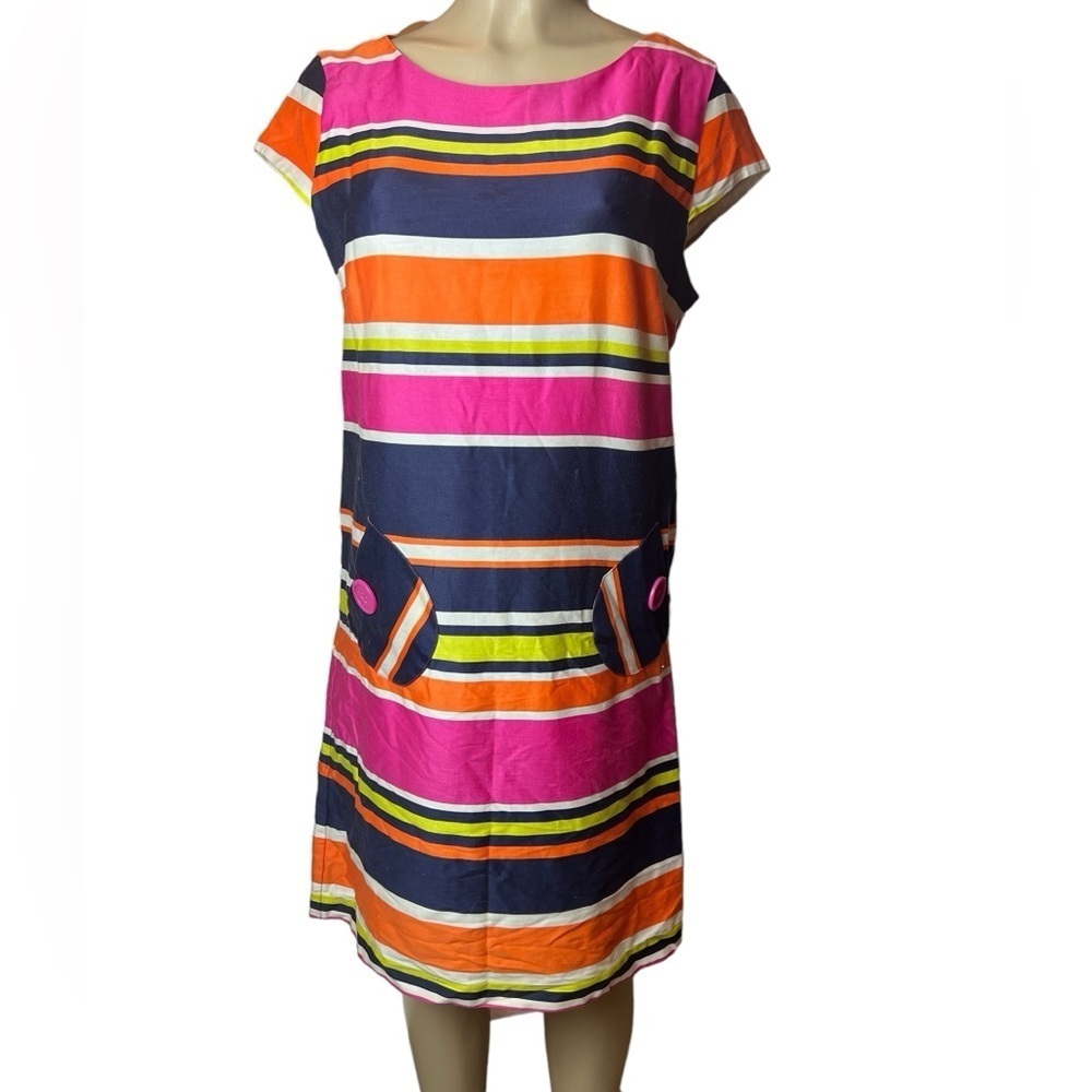 ANNALEE + HOPE Striped Colorful Midi Shift Dress Size 10​​​​